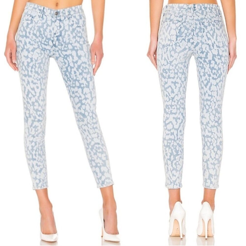 Current Elliot NWT The High Waist Stiletto Jean Inky Leopard Size 24